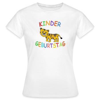 Kindergeburtstag mit Tiger - Frauen T-Shirt - Weiß - Vorne - AI Model Female 172 dark (172cm)