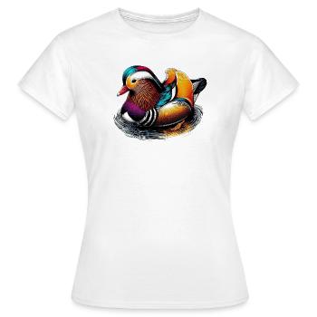 Canard mandarin - T-shirt Femme - blanc - Devant - AI Model Female 172 dark (172cm)