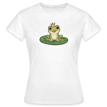 Froschkönig auf Seerose - Frauen T-Shirt - Weiß - Vorne - AI Model Female 172 dark (172cm)