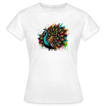 Paon - T-shirt Femme - blanc - Devant - AI Model Female 172 dark (172cm)