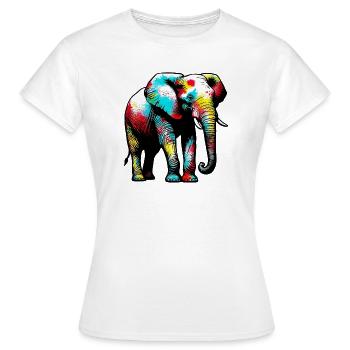 Éléphant - T-shirt Femme - blanc - Devant - AI Model Female 172 dark (172cm)