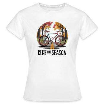 Scène de route cyclable d’automne - T-shirt Femme - blanc - Devant - AI Model Female 172 dark (172cm)