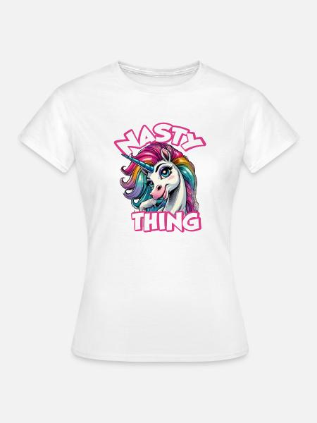Nasty little Unicorn - Frauen T-Shirt - Weiß