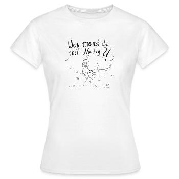 Un oiseau en mue dans le vent d’automne - T-shirt Femme - blanc - Devant - AI Model Female 172 dark (172cm)