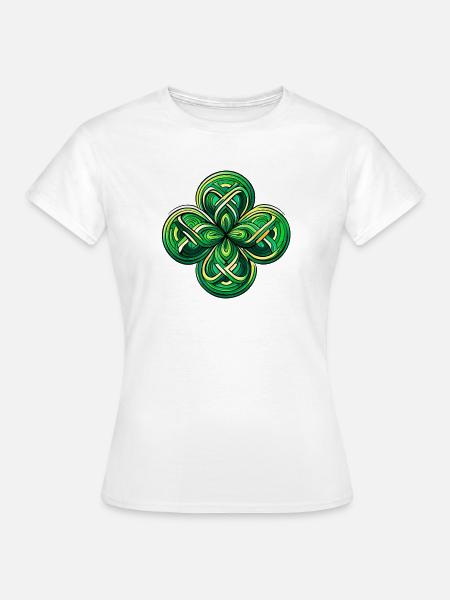 Vierblättriges Kleeblatt - Frauen T-Shirt - Weiß