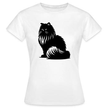 Perserkatze - Perser - Frauen T-Shirt - Weiß - Vorne - AI Model Female 172 dark (172cm)