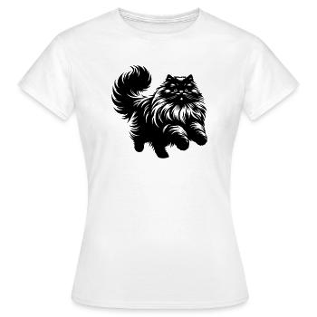 Perserkatze - Perser - Frauen T-Shirt - Weiß - Vorne - AI Model Female 172 dark (172cm)
