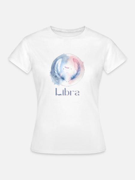 Elegantes Libra Sternzeichen Aquarell Geschenk - Frauen T-Shirt - Weiß