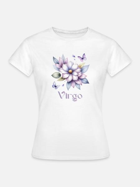 Elegantes Virgo Sternzeichen Aquarell Geschenk - Frauen T-Shirt - Weiß