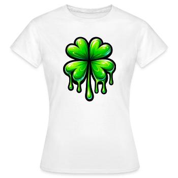 Trèfle à quatre feuilles - T-shirt Femme - blanc - Devant - AI Model Female 172 dark (172cm)
