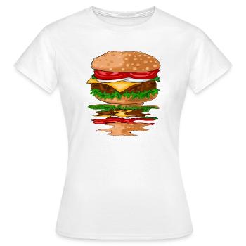 Hamburger - T-shirt Femme - blanc - Devant - AI Model Female 172 dark (172cm)