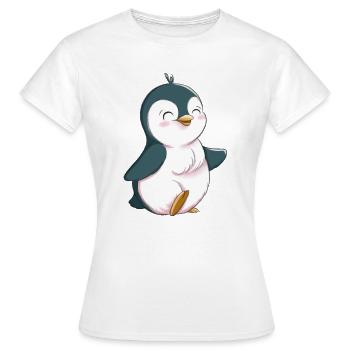 Pingouin mignon - T-shirt Femme - blanc - Devant - AI Model Female 172 dark (172cm)