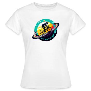 Cycliste sur Saturne - T-shirt Femme - blanc - Devant - AI Model Female 172 dark (172cm)