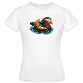 Canard mandarin - T-shirt Femme - blanc - Devant - AI Model Female 172 dark (172cm)
