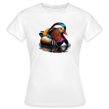 Canard mandarin - T-shirt Femme - blanc - Devant - AI Model Female 172 dark (172cm)