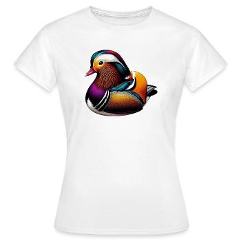 Canard mandarin - T-shirt Femme - blanc - Devant - AI Model Female 172 dark (172cm)