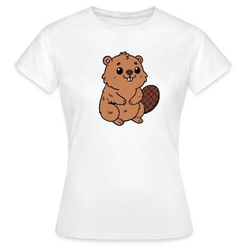 Biber - Frauen T-Shirt - Weiß - Vorne - AI Model Female 172 dark (172cm)