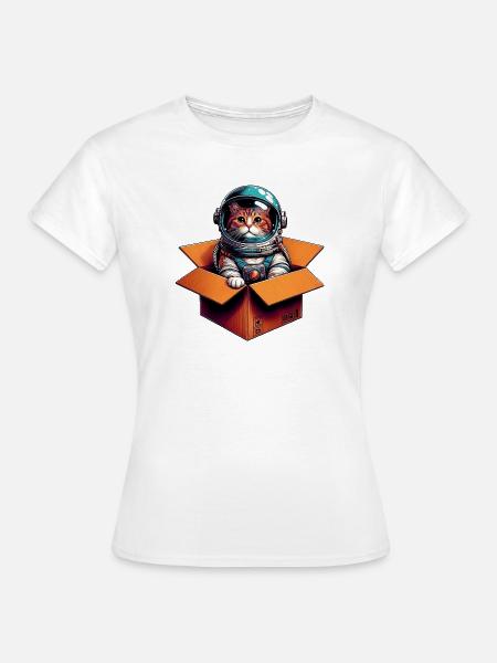 Astronaut Katze - Frauen T-Shirt - Weiß