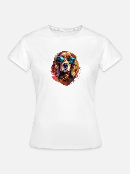 Cocker Spaniel mit Sonnenbrille - Frauen T-Shirt - Weiß