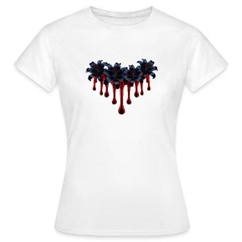 Nachtblüten Tropfenbild - Frauen T-Shirt - Weiß - Vorne - AI Model Female 172 dark (172cm)