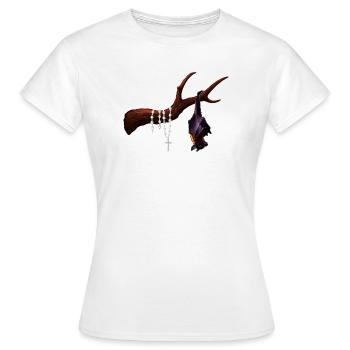 Flughund mit Ast, Rosenkränze, verschenken - Frauen T-Shirt - Weiß - Vorne - AI Model Female 172 dark (172cm)