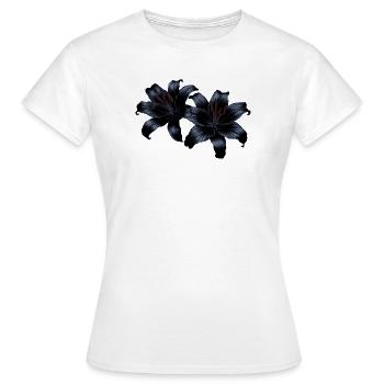 Nachtlilien Dunkle Blütenzauber - Frauen T-Shirt - Weiß - Vorne - AI Model Female 172 dark (172cm)