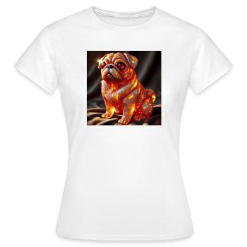 Farbexplosiver Bulldog Skulptur - Frauen T-Shirt - Weiß - Vorne - AI Model Female 172 dark (172cm)
