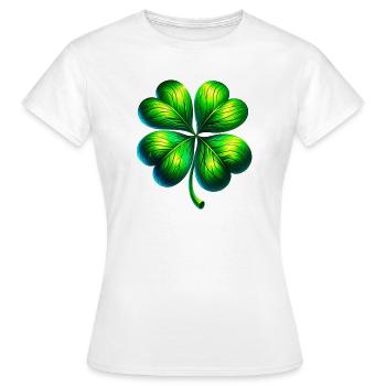 Trèfle à quatre feuilles - T-shirt Femme - blanc - Devant - AI Model Female 172 dark (172cm)
