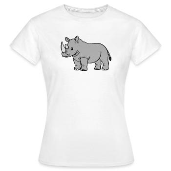 Nashorn Nashörner - Frauen T-Shirt - Weiß - Vorne - AI Model Female 172 dark (172cm)