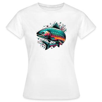Saumon - T-shirt Femme - blanc - Devant - AI Model Female 172 dark (172cm)