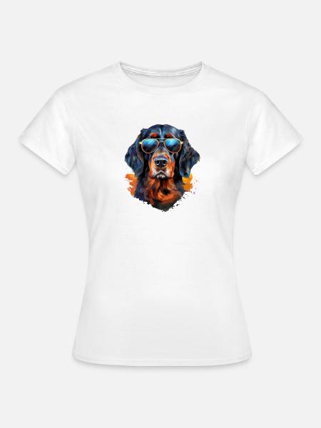 Gordon Setter mit Sonnenbrille - Frauen T-Shirt - Weiß