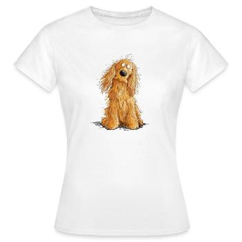 Happy Cocker Spaniel - Frauen T-Shirt - Weiß - Vorne - AI Model Female 172 dark (172cm)