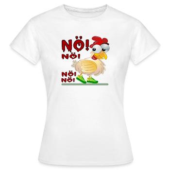 NÖ NEIN SAGEN - HÜHNER HÜHNERSTALL - Frauen T-Shirt - Weiß - Vorne - AI Model Female 172 dark (172cm)