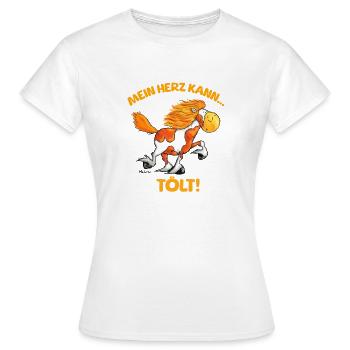 Lustiges Islandpferd Mein Herz Kann Tölt Spruch - Frauen T-Shirt - Weiß - Vorne - AI Model Female 172 dark (172cm)