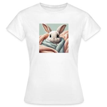 poster lapin mignon, bébé, enfant, nourrisson - T-shirt Femme - blanc - Devant - AI Model Female 172 dark (172cm)