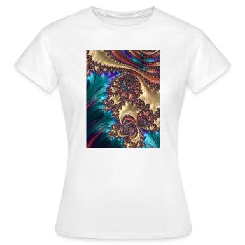 Abstract - Women's T-Shirt - white - Front - AI Model Female 172 dark (172cm)