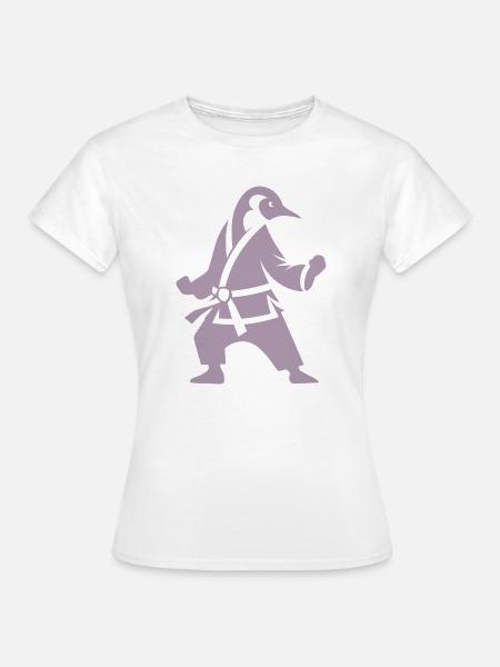 Pinguin Karate Kampfkunst Silhouette - Frauen T-Shirt - Weiß