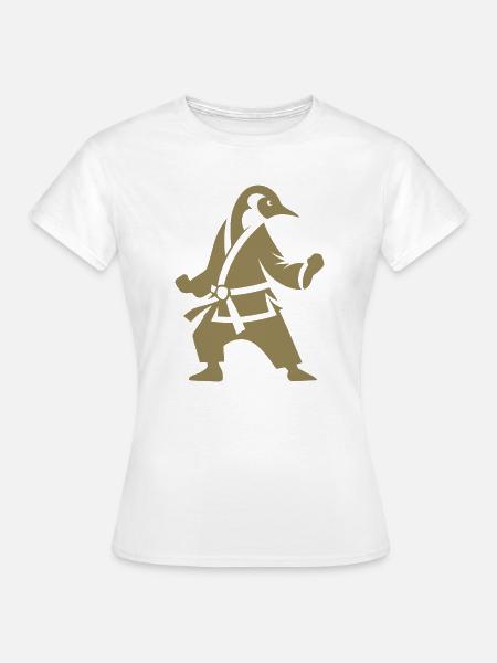 Pinguin Karate Kampfkunst Silhouette - Frauen T-Shirt - Weiß