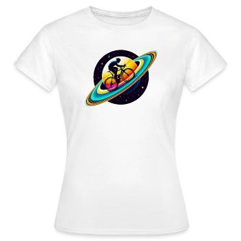 Cycliste sur Saturne - T-shirt Femme - blanc - Devant - AI Model Female 172 dark (172cm)