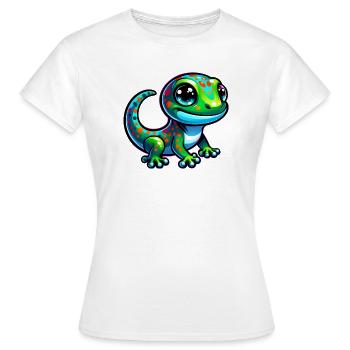Gecko - Frauen T-Shirt - Weiß - Vorne - AI Model Female 172 dark (172cm)
