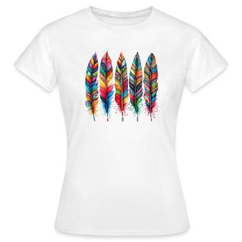 Feathers - Women's T-Shirt - white - Front - AI Model Female 172 dark (172cm)