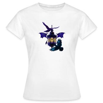 laterne, Kolkrabe, kreuze - Frauen T-Shirt - Weiß - Vorne - AI Model Female 172 dark (172cm)