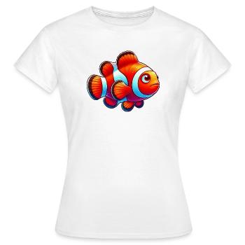 Poisson-clown - T-shirt Femme - blanc - Devant - AI Model Female 172 dark (172cm)