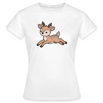 Chevreuil - T-shirt Femme - blanc - Devant - AI Model Female 172 dark (172cm)