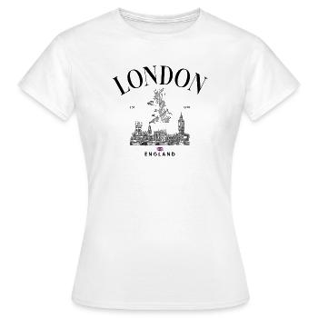 Tiny Union Jack on Black - Women's T-Shirt - white - Front - AI Model Female 172 dark (172cm)