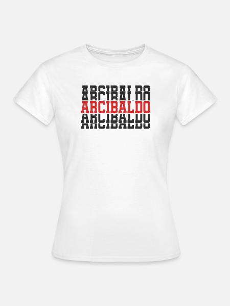 Arcibaldo T-Shirt Geschenk gestapelter Text - Frauen T-Shirt - Weiß