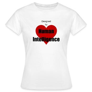 Human Intelligence - Women's T-Shirt - white - Front - AI Model Female 172 dark (172cm)