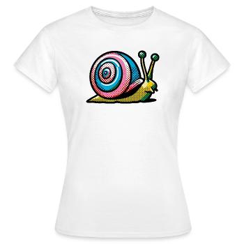 Schnecke - Frauen T-Shirt - Weiß - Vorne - AI Model Female 172 dark (172cm)