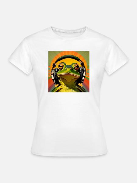 Musikfrosch Sound Frog - Frauen T-Shirt - Weiß