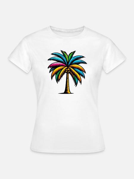 Palme - Frauen T-Shirt - Weiß
